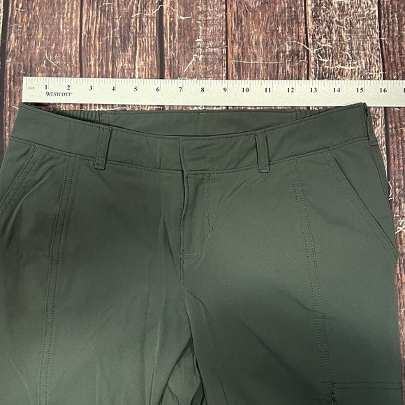 Athleta Palisades Ankle Pants Women Army Green Nylon Tapered Leg Size 6 (30X26) - Picture 9 of 13